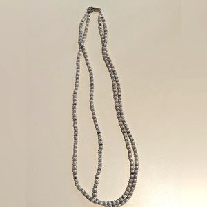 Vintage Napier Extra Long Faux Pearl Beaded Necklace